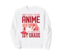 I Pause My Anime To Graduate 1st Grade Graduation girls Red Sweatshirt