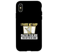 I Pause My Harp Practice To Be Here Cool Harp Player Harpist Case for iPhone X/XS