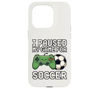 I Paused My Game For Soccer Funny 8-Bit Pixel Art Gamer Case for iPhone 15 Pro