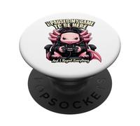 I Paused My Game To Be Here Funny Axolotl Gamer Gift Tee PopSockets Adhesive PopGrip