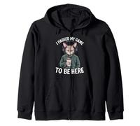 I Paused My Game To Be Here Funny Devon Rex Cat Gamer Zip Hoodie