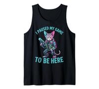 I Paused My Game To Be Here Funny Sphynx Cat Gamer Tank Top