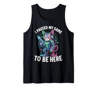 I Paused My Game To Be Here Funny Sphynx Cat Gamer Tank Top