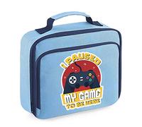 I Paused My Game to Be Here Gaming Pro Gaming Enthusiast Game Lover Birthday/Christmas Lunch Cooler Bag. (Sky Blue)