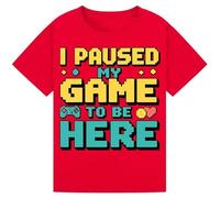 I Paused My Game to Be Here T-Shirt - Funny Gamer Shirt for Boys, Girls, Kids, Men & Women - Cool Video Game Graphic Tee - Gaming Gift for Console & PC Players