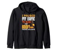 I Paused My Game To Clean My Room Gamer Cleaning Gaming Zip Hoodie
