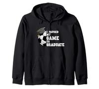 I Paused My Game To Graduate Soccer Player Graduation Zip Hoodie