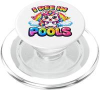 I Pee In Pools Funny Kawaii Unicorn Rainbow PopSockets PopGrip for MagSafe