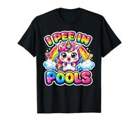 I Pee in Pools Funny Kawaii Unicorn Rainbow Value Graphic T-Shirt