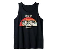I Pee in Pools Retro Sunglasses Sunset Tank Top