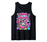 I Pee in The Ocean Funny Raccoon Flamingo Float Summer Humor Tank Top