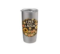 I Pee When I Laugh Flower Joke Humor Sarcasm Stainless Steel Insulated Tumbler