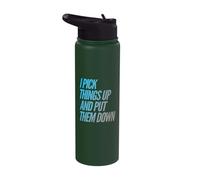 I Pick Things Up and Put Them Down Funny Back Gym Funny Stainless Steel Insulated Water Bottle