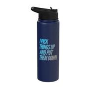 I Pick Things Up and Put Them Down Funny Back Gym Funny Stainless Steel Insulated Water Bottle