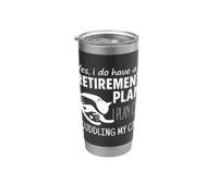 | I Plan On Cuddling My Cat Funny Retirement Plan Cat Owner Stainless Steel Insulated Tumbler