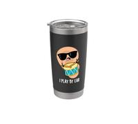 I Play By Ear Funny Drummer Pun Stainless Steel Insulated Tumbler