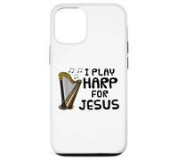 I Play Harp For Jesus, Church Harpist String Musician Case for iPhone 12/12 Pro