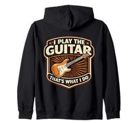I Play The Guitar That's What I Do Vintage Guitarist Player Zip Hoodie