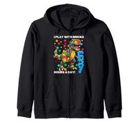 I Play With Bricks 6 7 Hours Per Day Dino t-shirt Zip Hoodie
