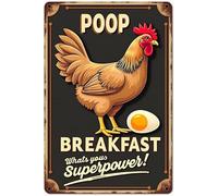 I Poop Breakfast What's Your Superpower_ Metal Signmetal Tin Sign for Wall Decor Iron Door Accessories Poster Gifts12X8 Inch