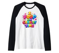 I Poop On Company Time Funny Crude Work Office Humour Raglan Baseball Tee
