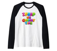 I Poop On Company Time Funny Work Office Rude Humour Raglan Baseball Tee