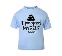 I Pooped Myself Hashtag awks Statement [BBY5] Short Sleeve Cotton Toddler t Shirt, 3-4 Years, Pastel Blue
