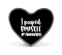 I Pooped Myself Heart Brooch Pin Lapel Pins Tie Suit Dress Accessories Wedding Birthday for Men Women