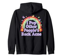 I Pop Other People's Back Acne Funny Adult Humor Rainbow Zip Hoodie
