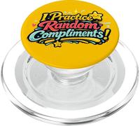 I Practice Random Compliments Bold Retro Typography Kindness PopSockets PopGrip for MagSafe