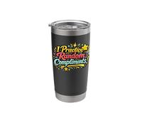 I Practice Random Compliments Bold Retro Typography Kindness Stainless Steel Insulated Tumbler