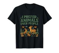 I Prefer Animals Over People Cottagecore Nature Aesthetic T-Shirt