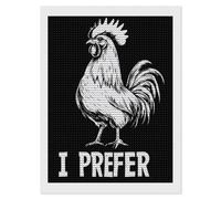 I Prefer Cock LGBT Gay Diamond DIY Painting Kits Round Full Drill Digital Art Craft for Home Office Wall Decor 12"x16"