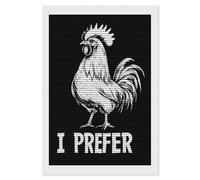 I Prefer Cock LGBT Gay Diamond DIY Painting Kits Round Full Drill Digital Art Craft for Home Office Wall Decor 8"x12"