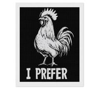 I Prefer Cock LGBT Gay Diamond DIY Painting Kits Round Full Drill Digital Art Craft for Home Office Wall Decor 16"x20"