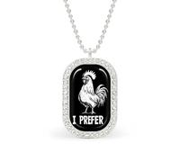 I PREFER COCK LGBT Gay Women's Pendant Necklaces Inlaid Crystal Pendants Long Alloy Necklace Jewelry Gift Silver-style