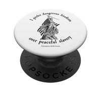 I Prefer Dangerous Freedom Jefferson Vintage 1776 America PopSockets Adhesive PopGrip