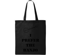 I Prefer The Banjo Natural Ecological Cotton Tote Bag Black