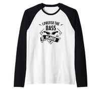 I Prefer The Bass Player Guitar Bassist Raglan Baseball Tee