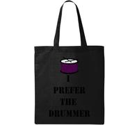 I Prefer The Drummer Natural Ecological Cotton Tote Bag Black
