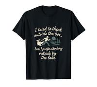 I Prefer Thinking Outside By Lake Casual Script T-Shirt