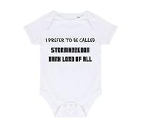 I prefer to be called stormageddon dark lord of all baby grow vest, 6-12 months, White
