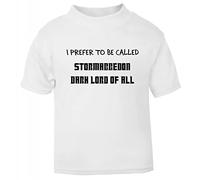 I Prefer to be Called Stormageddon Dark Lord of All Short Sleeve Cotton Toddler t Shirt, 2-3 Years, White