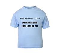 I Prefer to be Called Stormageddon Dark Lord of All Short Sleeve Cotton Toddler t Shirt, 3-4 Years, Pastel Blue