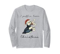 I Puffin Love Christmas Funny Holiday Doodle Bird Coffee Long Sleeve T-Shirt