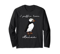 I Puffin Love Maine Funny Shorebird Art Bird Souvenir Long Sleeve T-Shirt