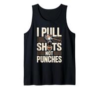 I Pull Shots Not Punches Funny Coffee Barista Humor Tank Top