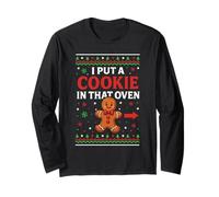 I Put A Cookie in That Oven Christmas Pregnancy Announcement Long Sleeve T-Shirt