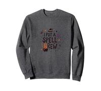 I Put A Spell On Brew: Witchy Coffee Lover's Halloween Sweatshirt, Adult Unisex, Dark Heather Grey, M