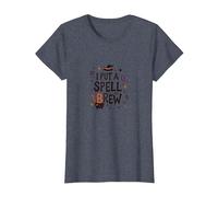 I Put A Spell On Brew: Witchy Coffee Lover's Halloween T-Shirt, Women, Heather Blue, M